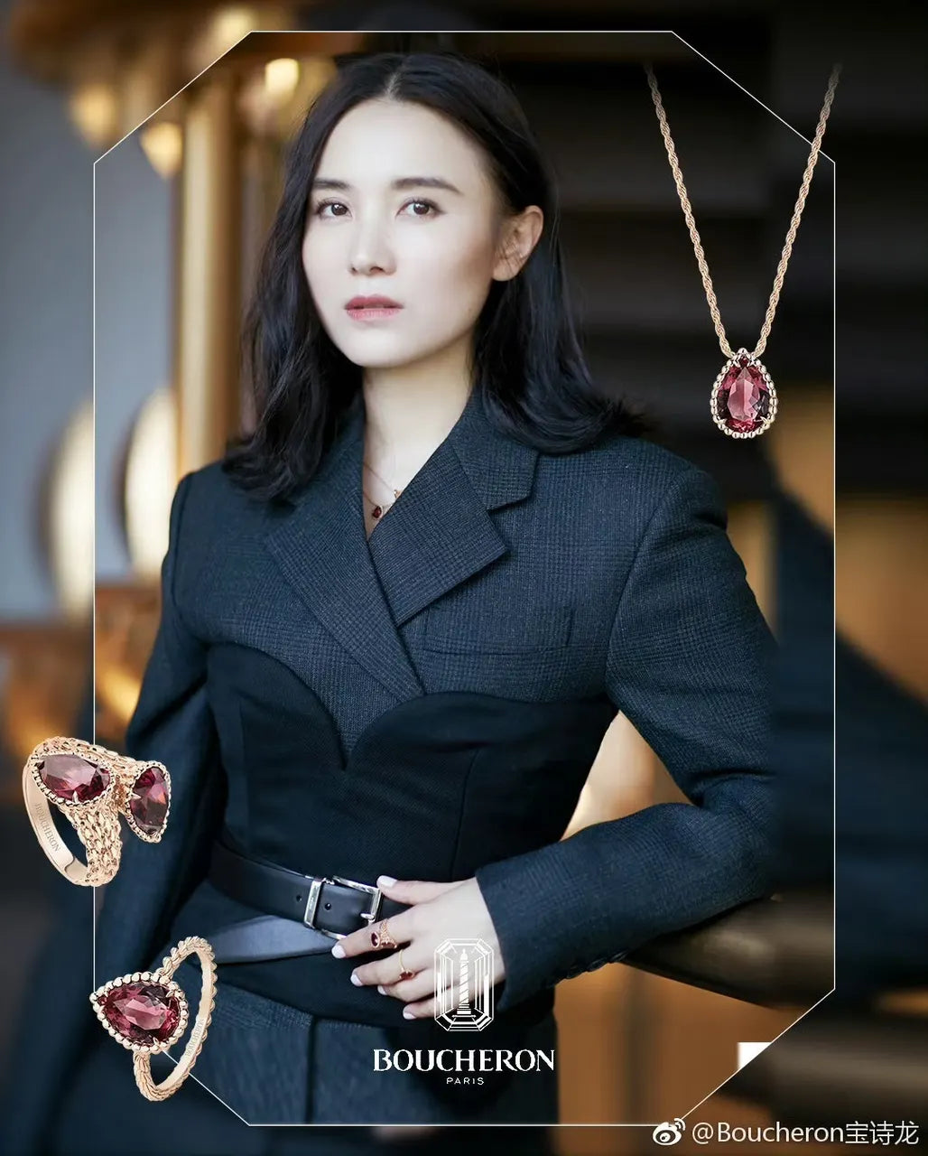 Boucheron Garnet Pendant Necklace serpent - Boucheron Serpent Bohème