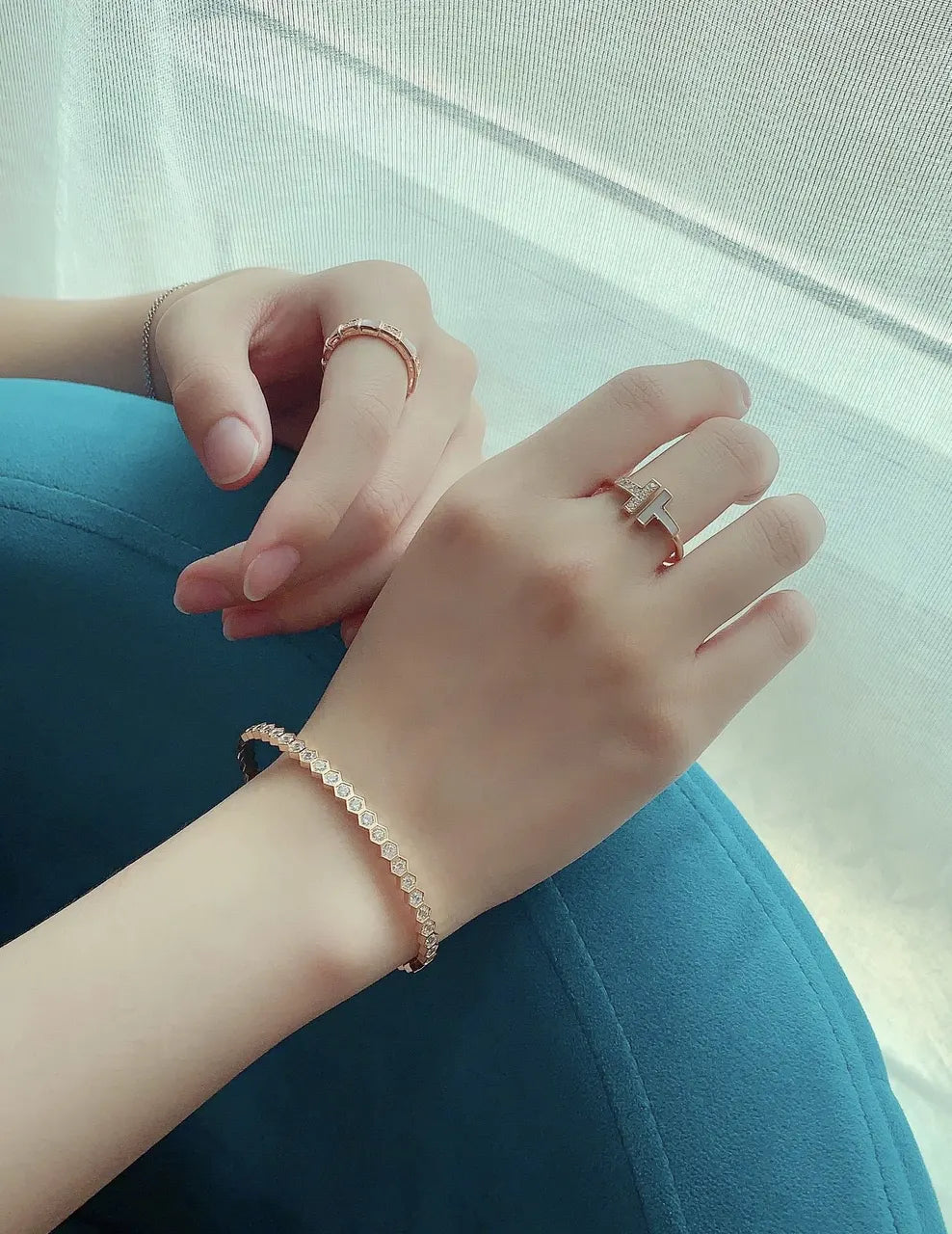 classic Tiffany T Wire Rose Gold Diamond Ring - Tiffany T Wire Rose