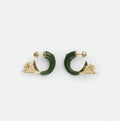 Bottega Veneta Green Enamel Earrings flower - Bottega Veneta Green