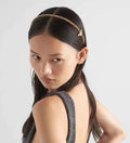 Prada Gold Crystal Triangle Headband - Designer Hair Accessory 2