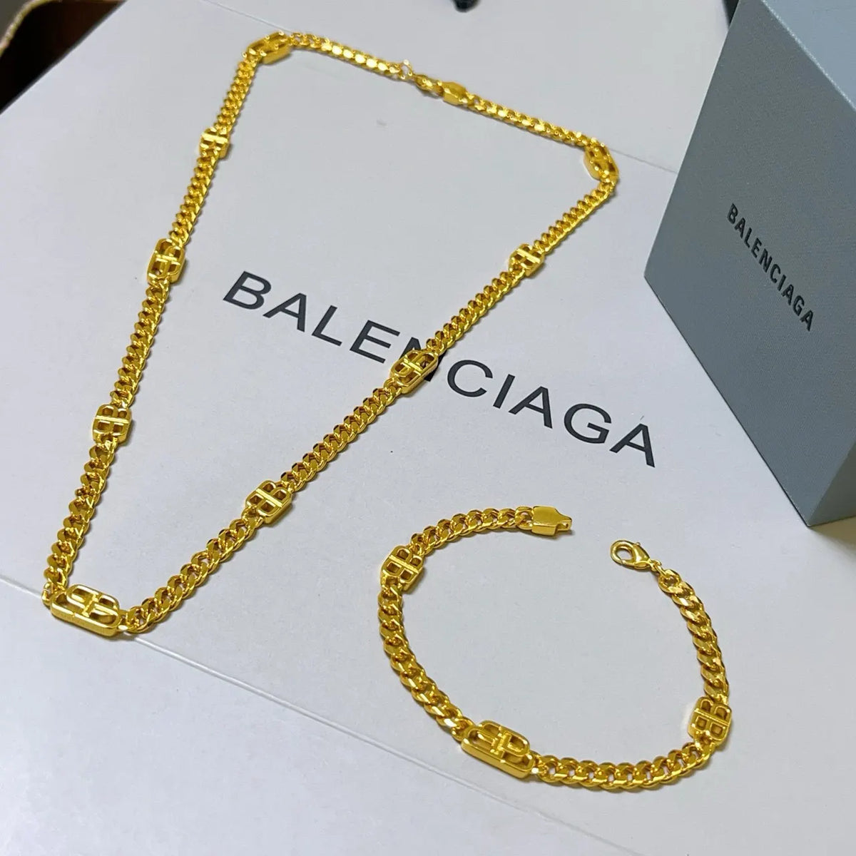 Balenciaga Inspired Gold Chain Bracelet - Premium Quality