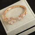 Rose Gold Flower Bangle Bracelet - Premium Quality