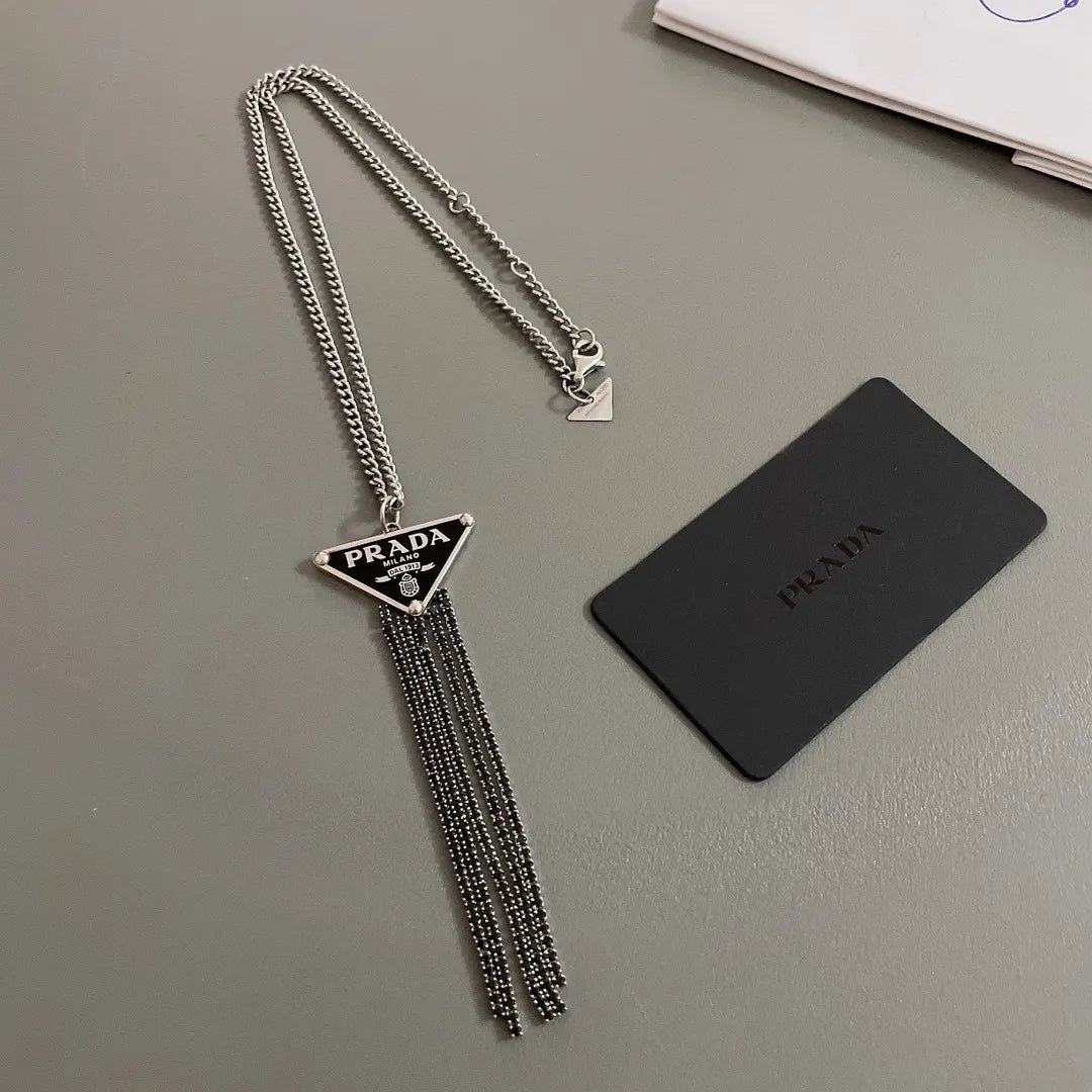 pendant iconic Prada Silver Tassel Necklace - Prada Silver Tassel