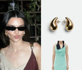 designer Bottega Veneta Drop Gold Earrings - Bottega Veneta Drop Gold