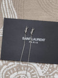Saint Laurent Silver YSL Drop Earrings designer - Saint Laurent Silver