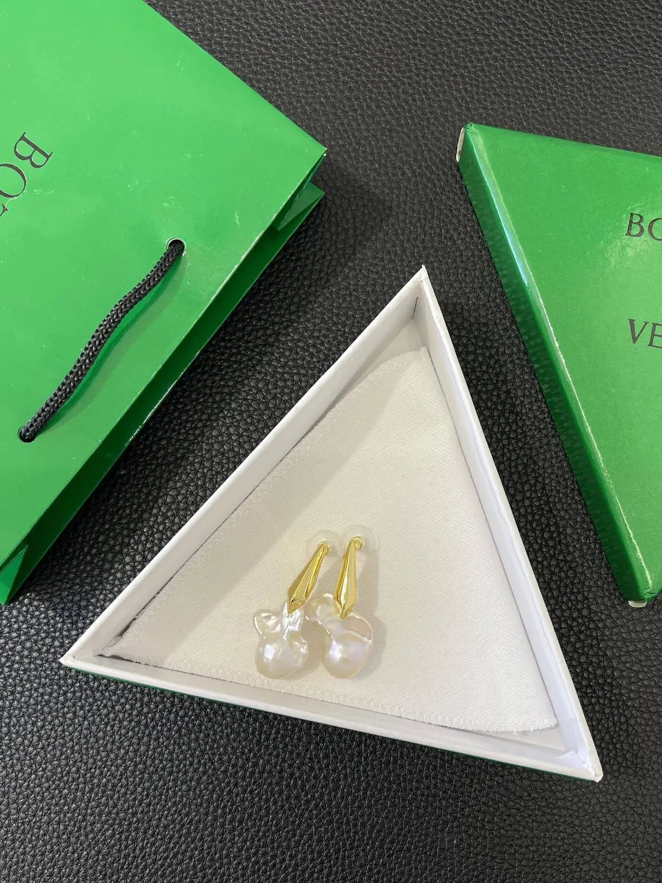 Bottega Veneta Gold Pearl Earrings - Bottega Veneta Gold & Pearl Drop