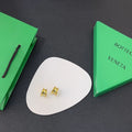 designer jewelry Bottega Veneta Gold Hoop Earrings - Bottega Veneta