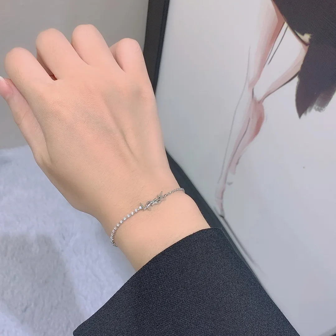 YSL Silver Crystal Bracelet