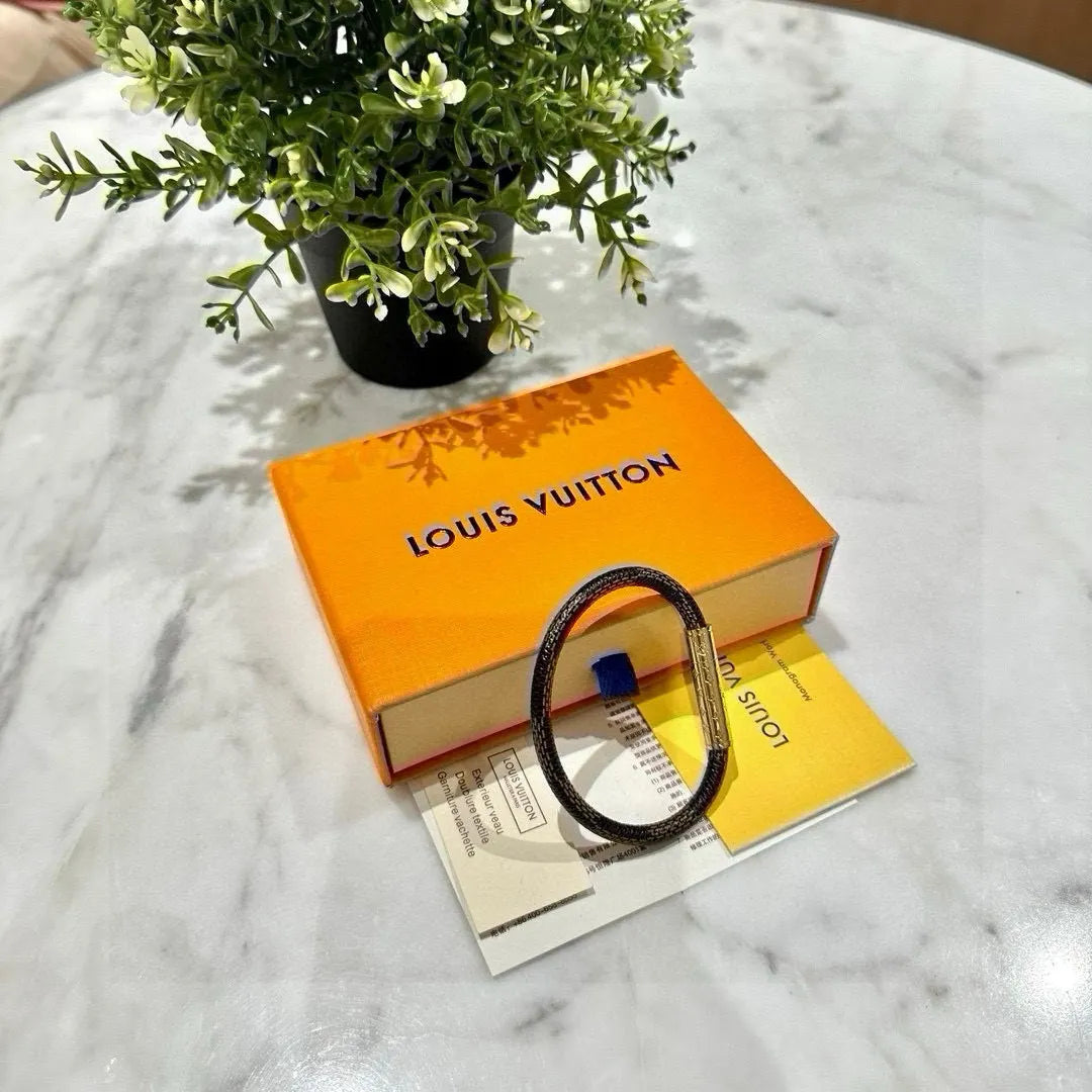 Louis Vuitton Woven Leather Bracelet - Black & Gold