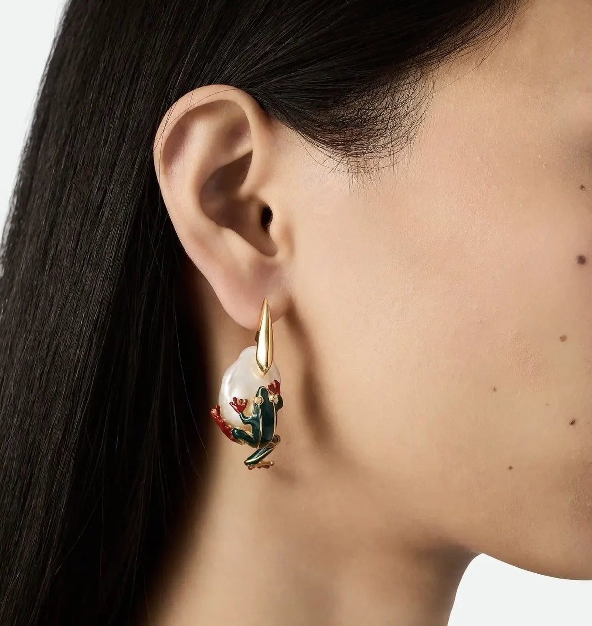 Bottega Veneta Frog Pearl Drop Earrings - Designer