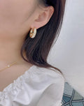 Gucci Gold Crystal Interlocking G Hoop Earrings - Designer