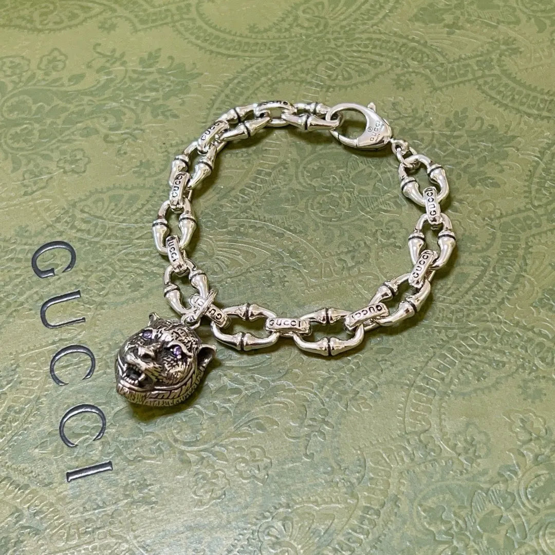 Gucci Silver Tiger Head Bracelet