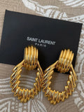 Saint Laurent Snake Drop Earrings - Saint Laurent Red & Gold Snake