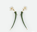 white Bottega Veneta Flower Stem Earrings - Bottega Veneta White
