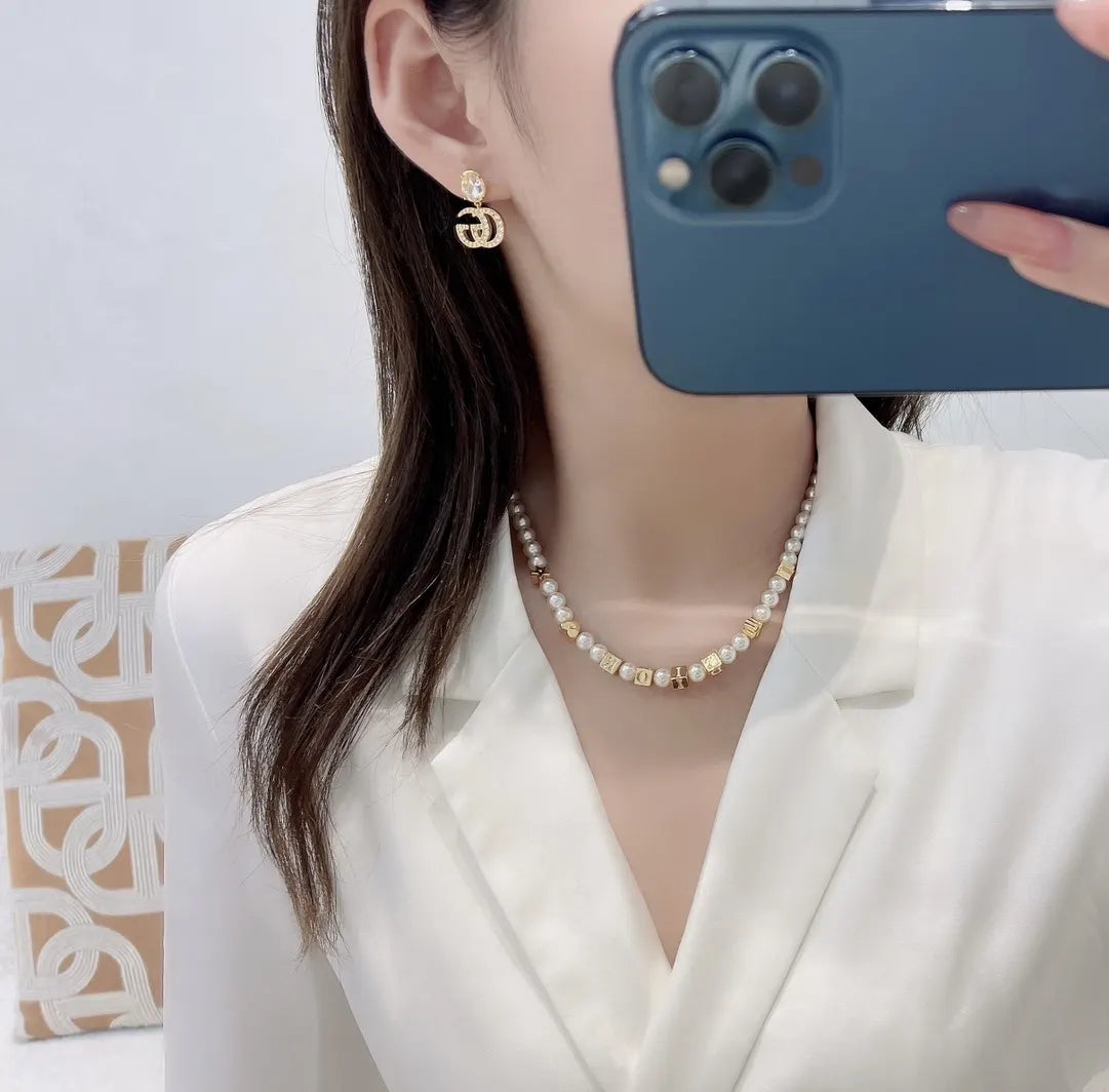 Gucci Pearl Alphabet Necklace - Designer Statement