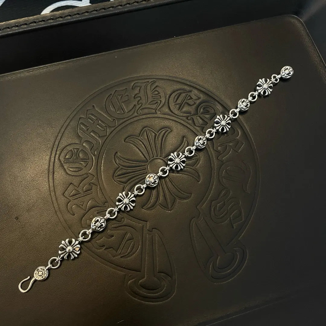 Premium Cross Link Bracelet - Sterling Silver Elegance