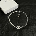 elegant Celine Silver Pearl Triomphe Necklace - Celine Silver Pearl