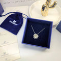 Swarovski Silver Daisy Necklace - Swarovski Silver Daisy Pendant