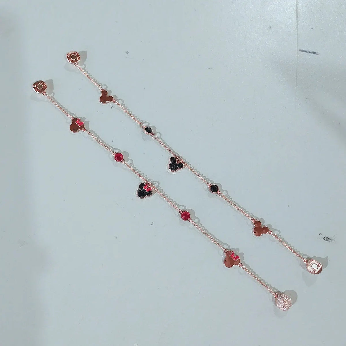 Swarovski Rose Gold Mickey Mouse Dangle Earrings