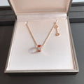 Bvlgari Rose Gold Carnelian Necklace - Diamond Accent