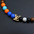 LV Gold Beads Colorful Necklace - Louis Vuitton Statement Piece