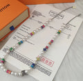 LV Multicolor Pearl Necklace - Playful Design