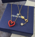 Swarovski Red Heart Necklace - Swarovski Gold-Tone Red Heart Necklace
