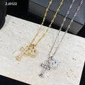 Chrome Hearts Cross Smiley Necklace - Chrome Hearts Gold & Silver