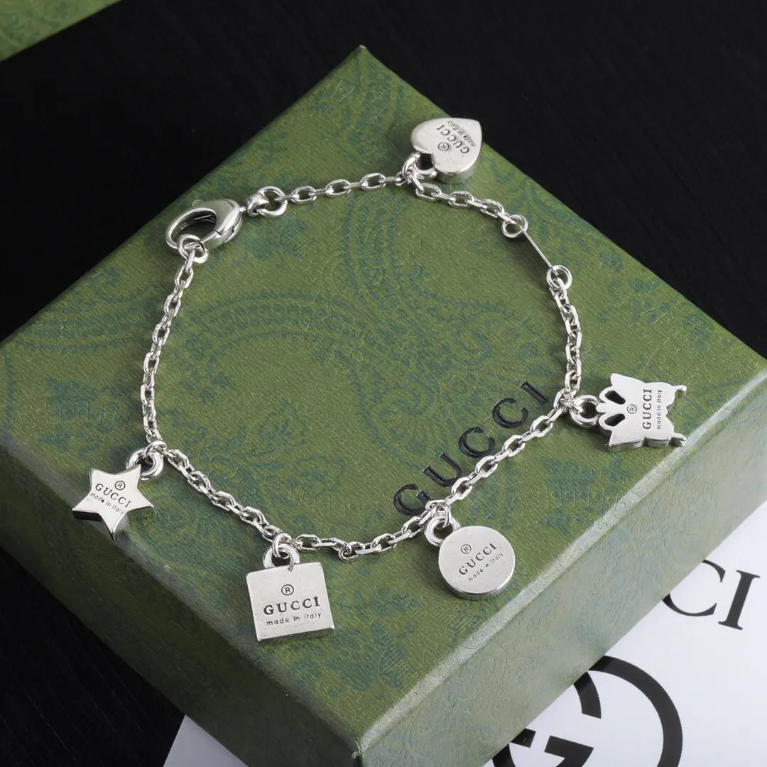 Gucci Charm Bracelet - Premium Silver Finish