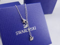 Swarovski Silver Swan Pendant Necklace - Crystal Accent