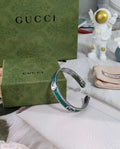 Gucci Bracelet - Silver & Emerald Enamel - Premium Quality