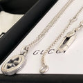 necklace curb Gucci Silver Interlocking G Pendant - Gucci Silver