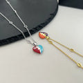 Gucci Enamel Heart Necklace - Colorful Lightning Bolt