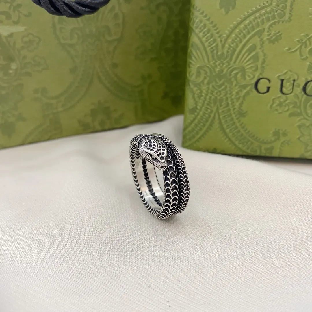 Gucci Silver Snake Ring - Coiled Serpent Design 2
