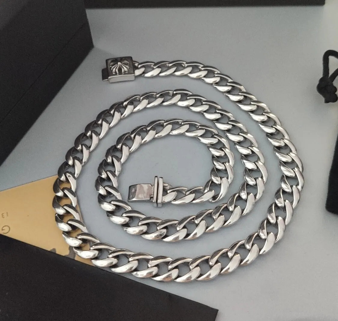 Chrome Hearts Silver Curb Chain - Bold Statement Necklace