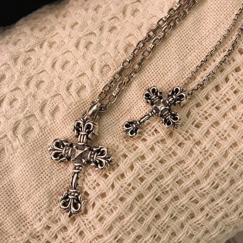 Chrome Hearts Silver Cross Pendant - Detailed Design