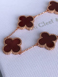 Van Cleef Red Agate Rose Gold Bracelet - Four Leaf Clover