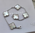 Premium Clover Bracelet - Mother of Pearl & Silver