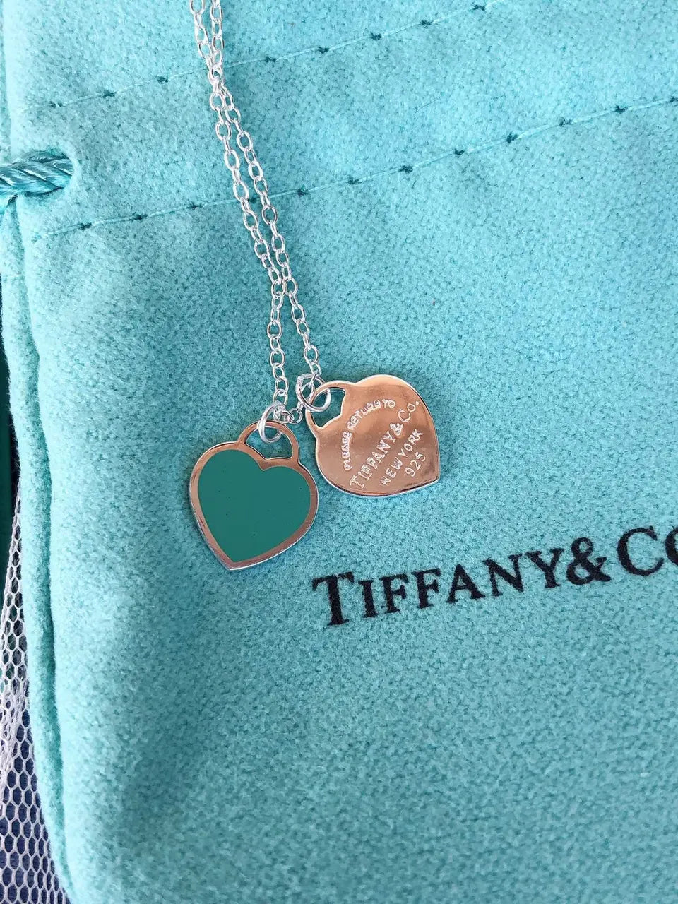 Tiffany Silver Green Heart Necklace - Tiffany & Co. Silver Green Heart