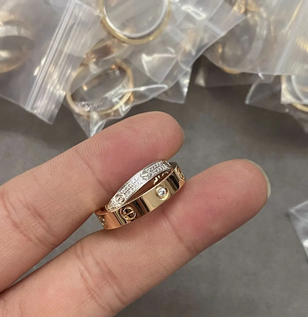 stackable Cartier Rose Gold Diamond Ring - Cartier Rose Gold Diamond