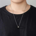 Stainless Steel Ring Pendant Necklace - Minimalist Style