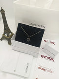 Calvin Klein Silver Tone CK Pendant Necklace