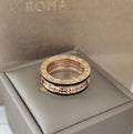 iconic Bvlgari Rose Gold Black Ceramic Ring - Bvlgari Rose Gold Black 2