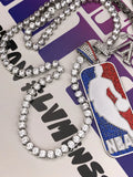 Iced NBA Logo Pendant Necklace - Statement Piece