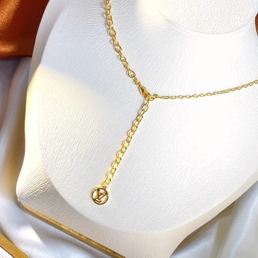 Louis Vuitton Gold Star Flower Charm Necklace - Delicate Chain