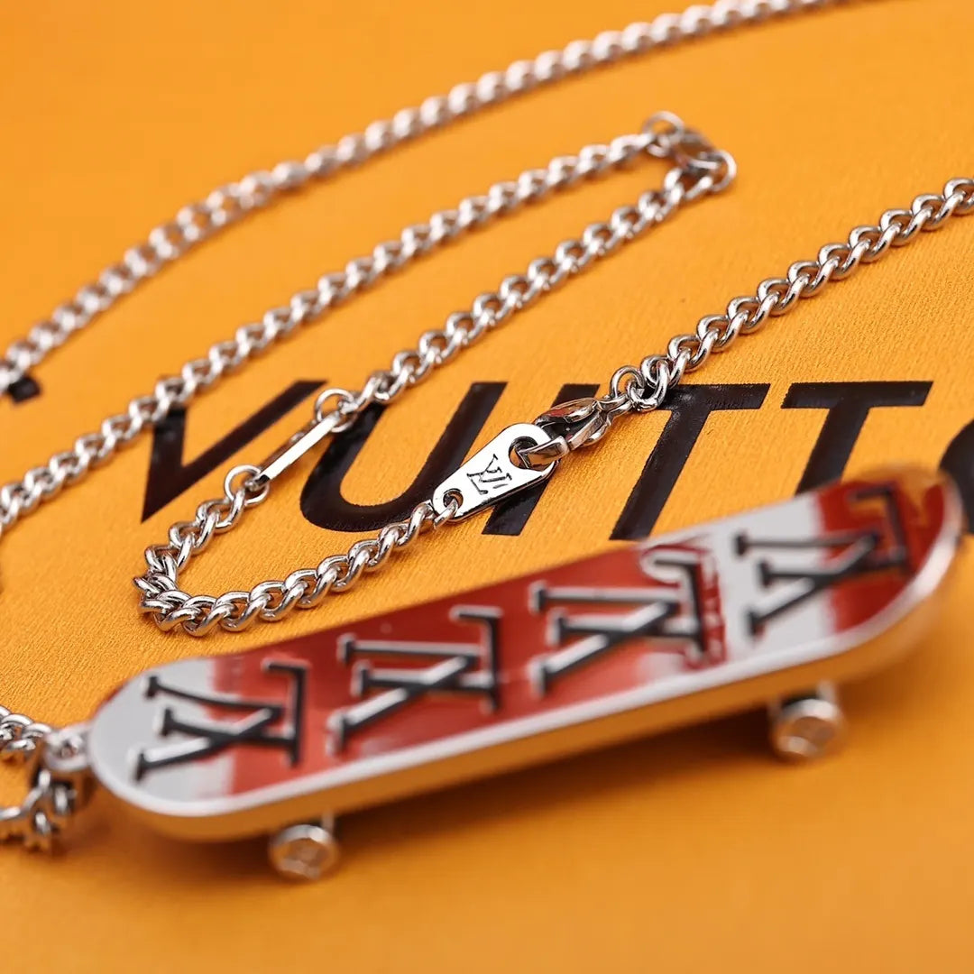 Louis Vuitton Skateboard Silver Necklace - Unique Design