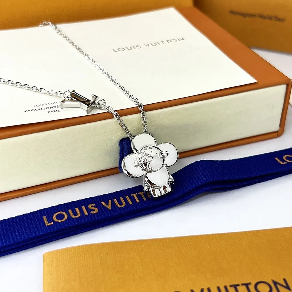 Louis Vuitton Silver Blossom Pendant Necklace