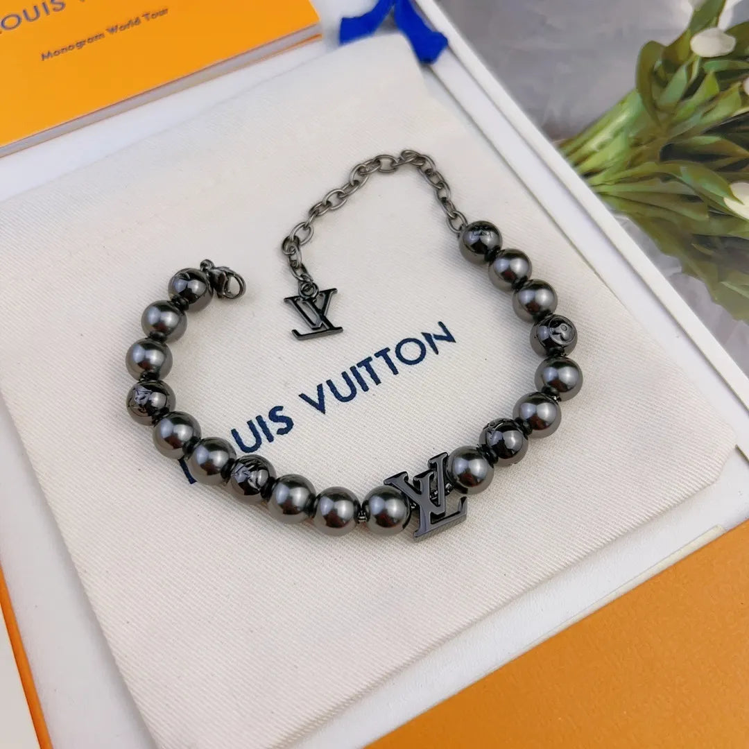 Louis Vuitton Black Bead Bracelet - Premium Quality