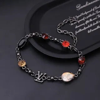 Louis Vuitton Multi-Stone Silver Bracelet - Designer Chic