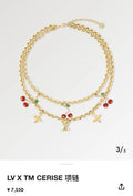 LV Cerise Gold Cherry Necklace - LV x TM Cerise Gold Chain Necklace
